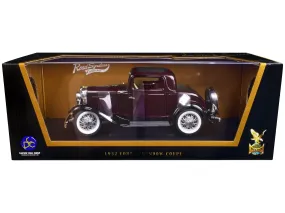 1932 Ford 3-Window Coupe Bur dy with Black Top 1/18 Diecast Model Car by Road Signature