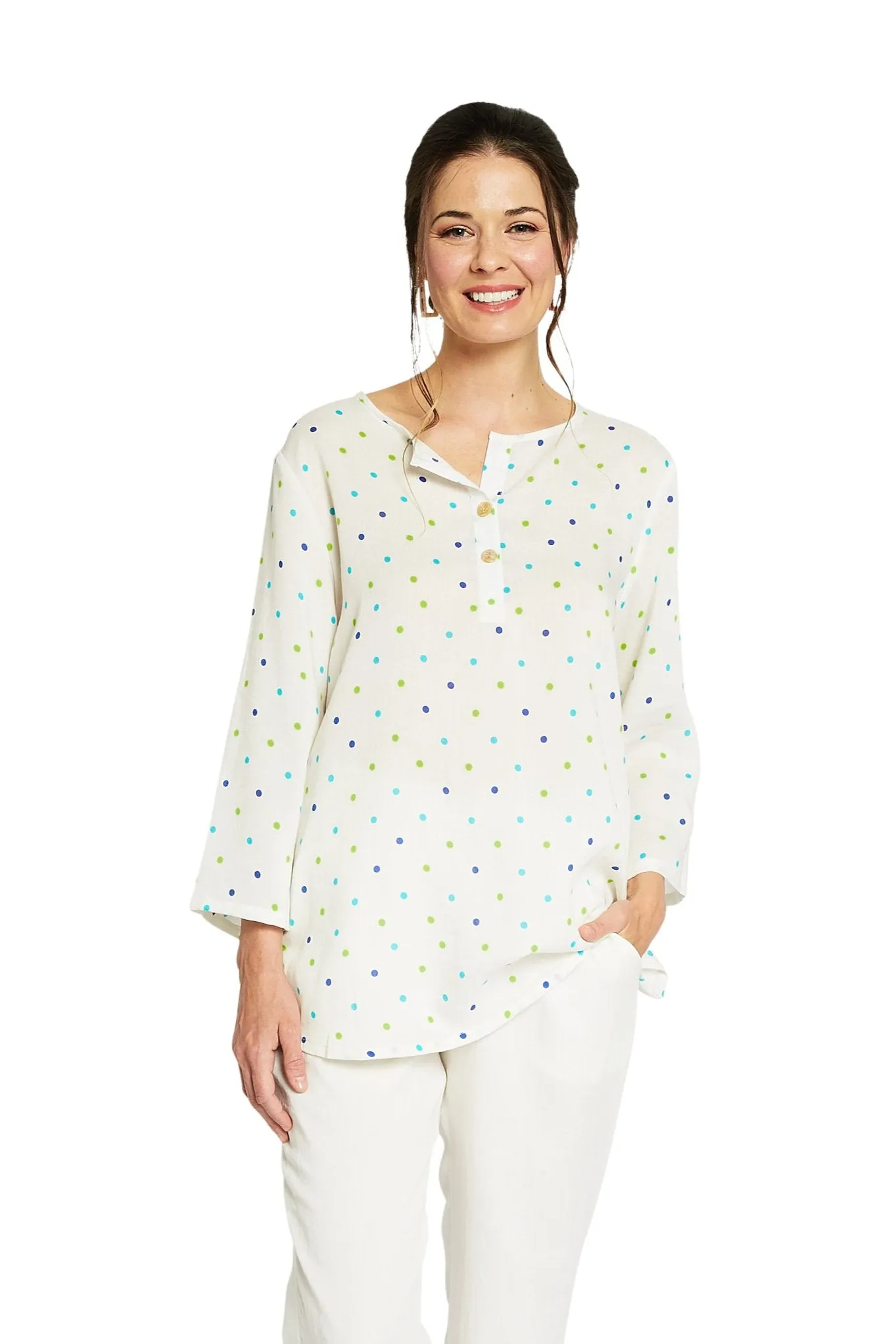 AA205 - Side-Button Linen Pullover