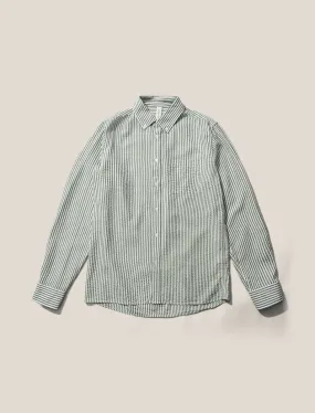 ANOTHER ASPECT Tencel L/S Shirt Evergreen/White