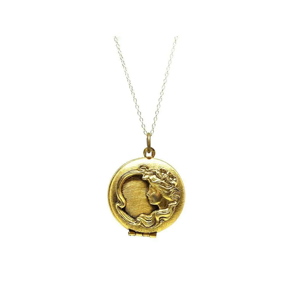 Antique Art Nouveau Gilt Gold Locket