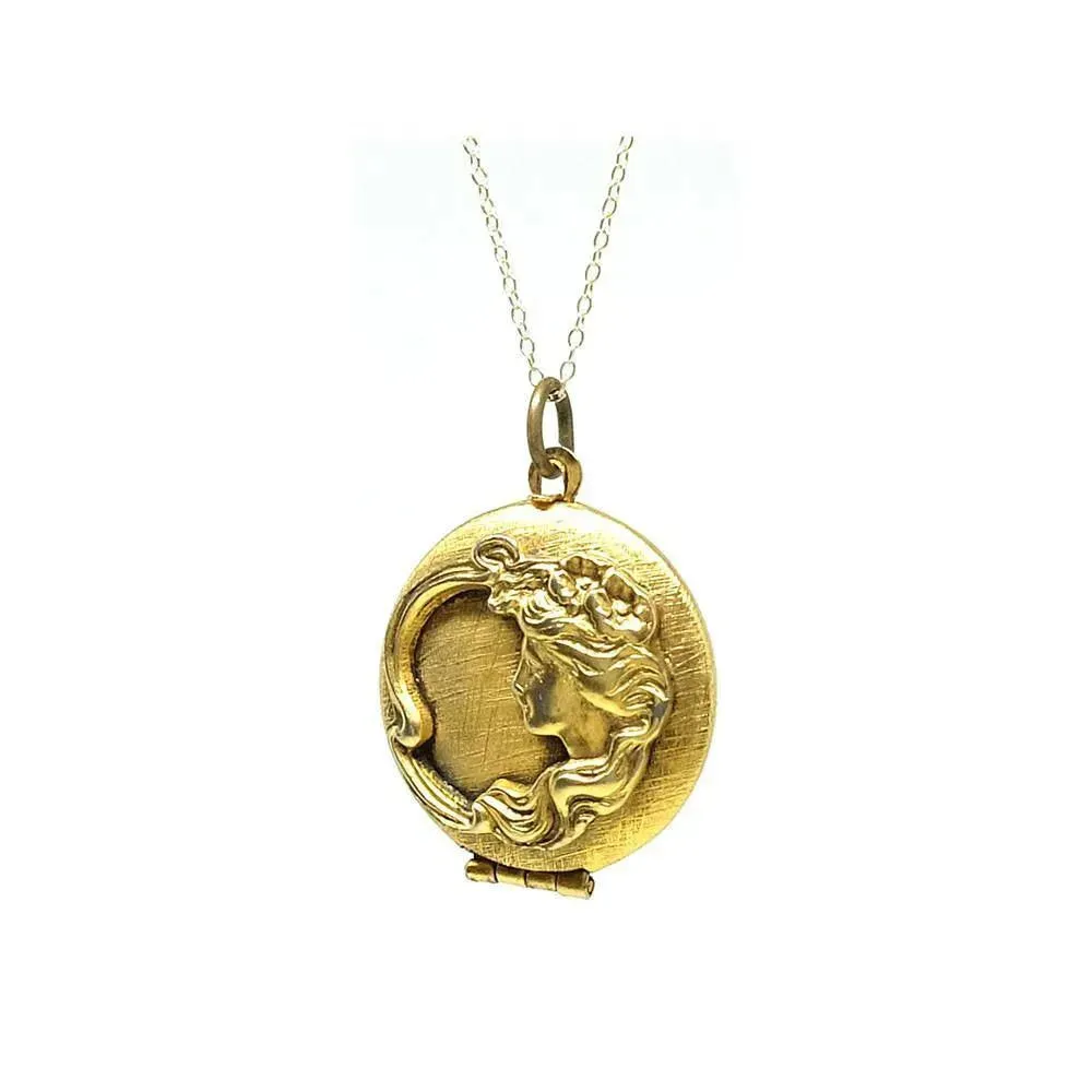 Antique Art Nouveau Gilt Gold Locket