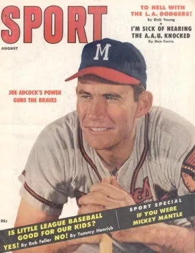 August 1957 SPORT Cover (Joe Adcock, Milwaukee Braves)