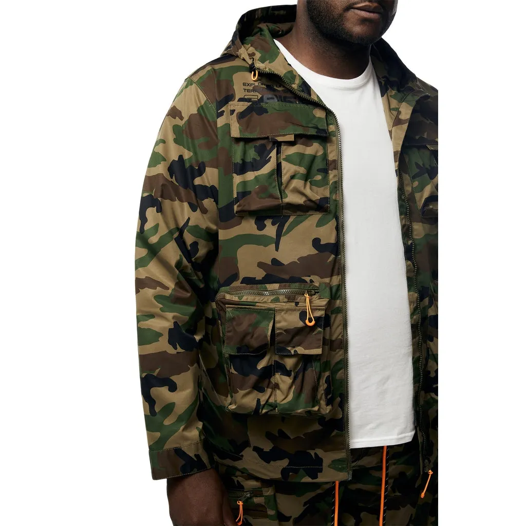 Big and Tall - Windbreaker Utility Jacket - Wood Camo