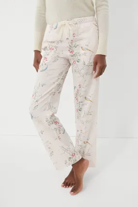 Bird on Flower Pink Verone Cotton Pyjama Pants