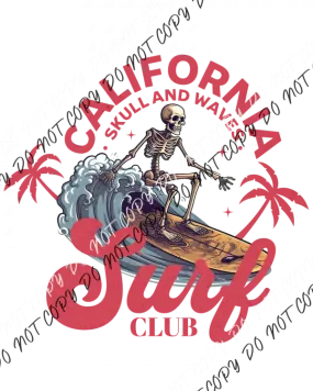 California Surf Club Skeleton DTF Transfer