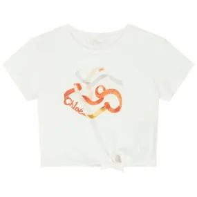 Chloe T-Shirt Tie Ribbon Logo White