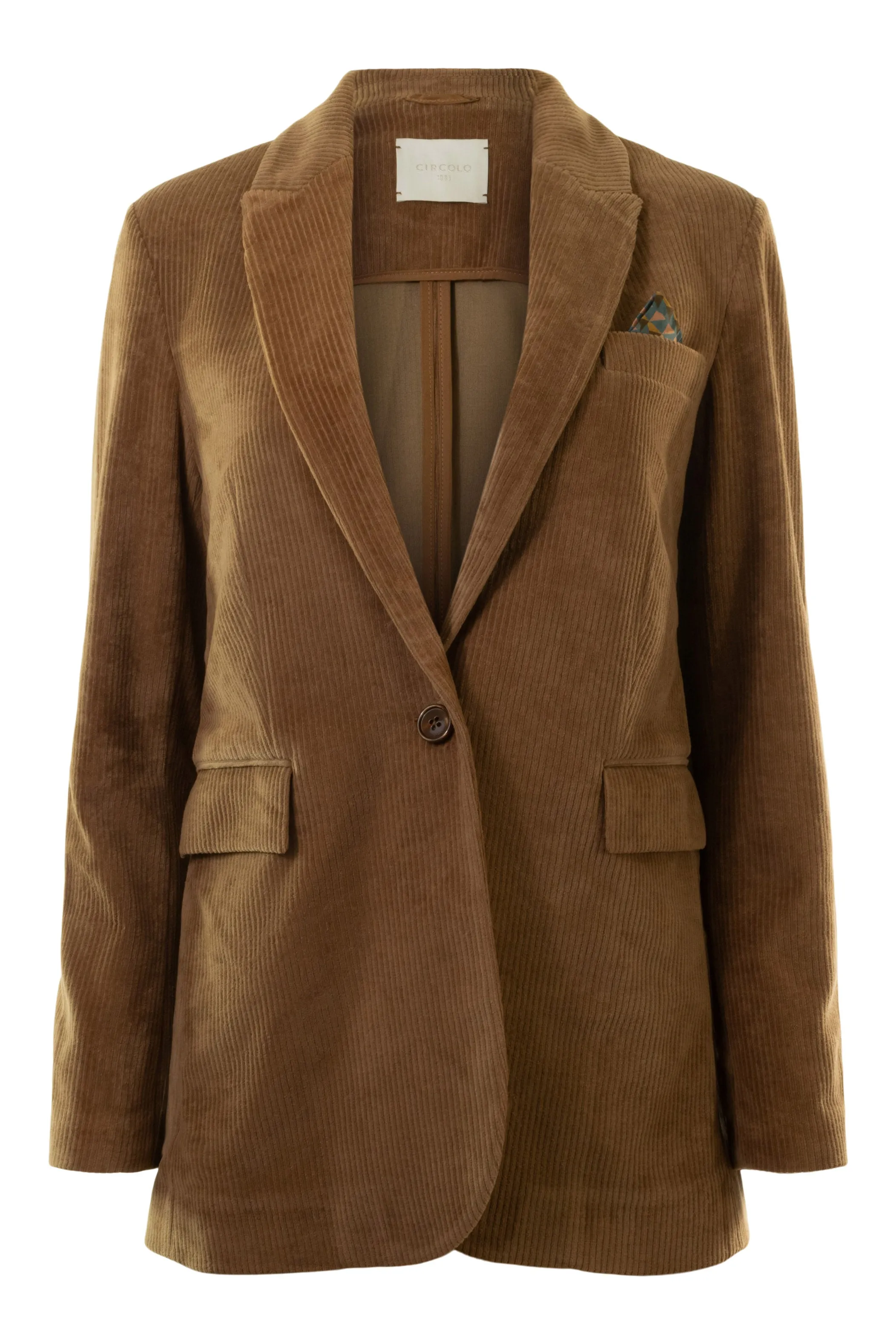 Circolo 1901 Corduroy Boyfriend Blazer in Cappucino