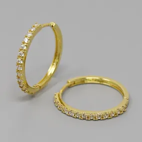 CZ Pave Gold Dipped Hoop Earrings