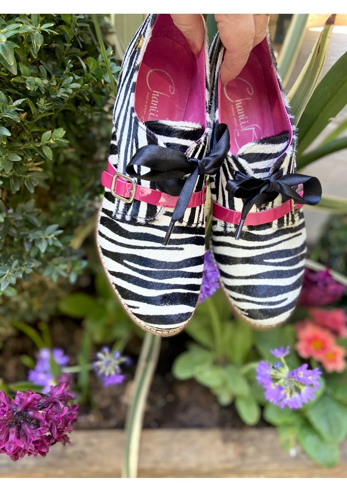 Excuse moi - Zebra cow hide lace up shoe