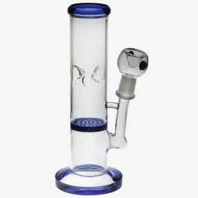 Glass Bong with coloured glass honeycomb diffuser and coloured base and mouthpiece