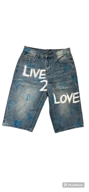 Hand Painted Denim Shorts