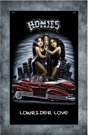 HOMIES -  3' X 5' - FLAG / BANNER - LOWRIDER LOVE