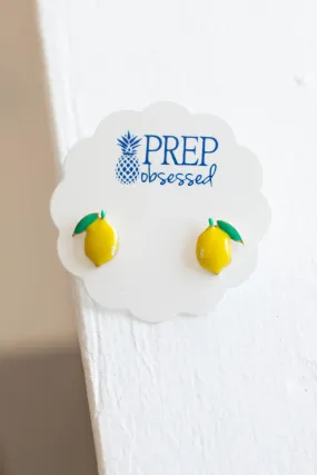 Lemon Enamel Studs