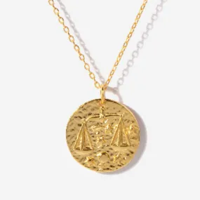 Libra Zodiac Coin Necklace