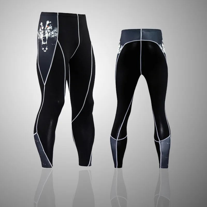 Lone Wolf Long Sleeve No Gi BJJ Compression Rash Guard & Leggings/Spats for Jiu Jitsu, MMA, Grappling and Wrestling Kit