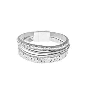 Magnetic Multilayer Bracelet in Silver