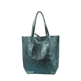 Maison Fanli - Leather Tote - Metallic Emerald