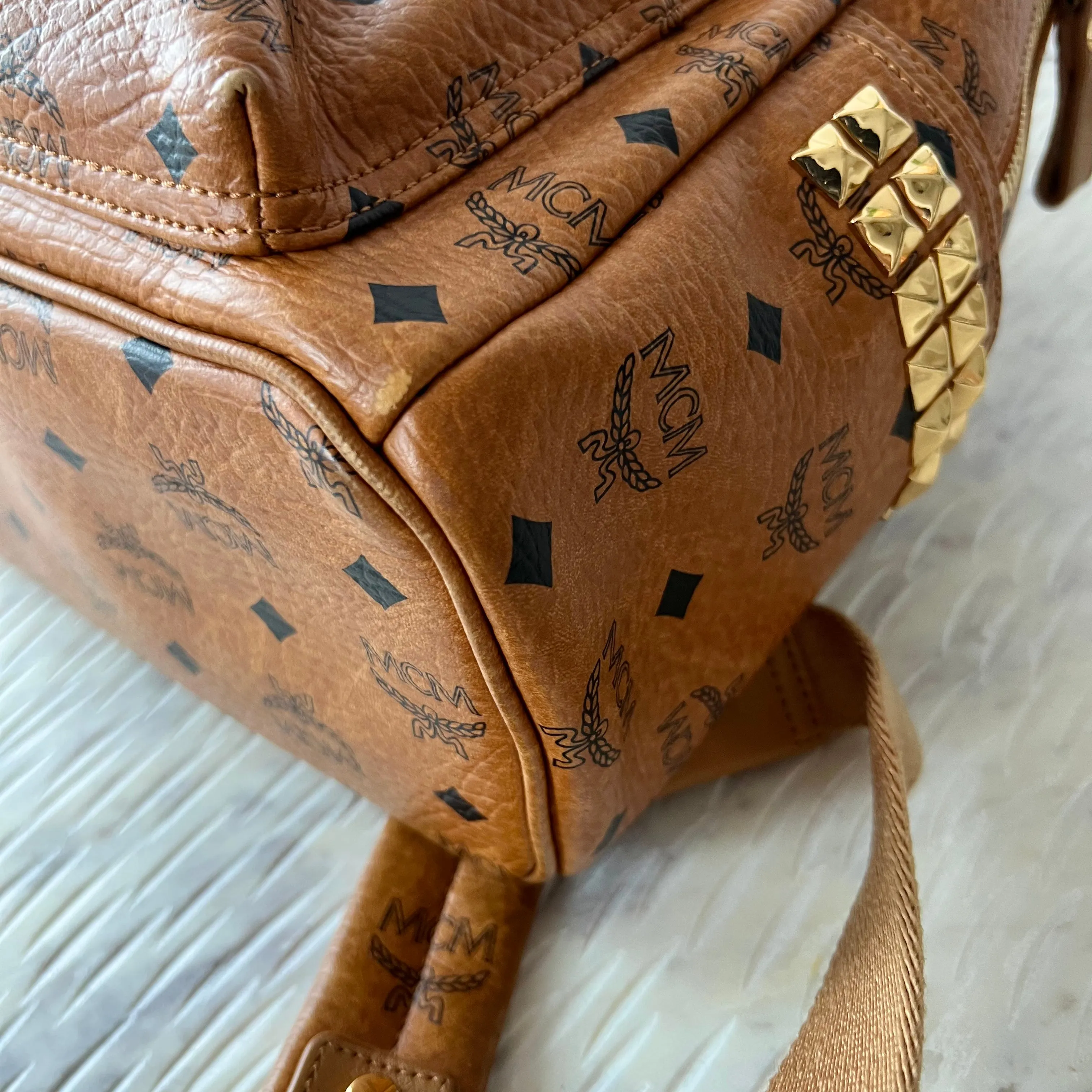 MCM Stark Stud Embellished Backpack