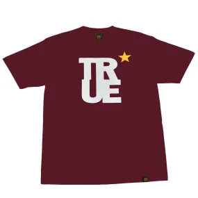 Mens True Logo Star T-Shirt Burgundy