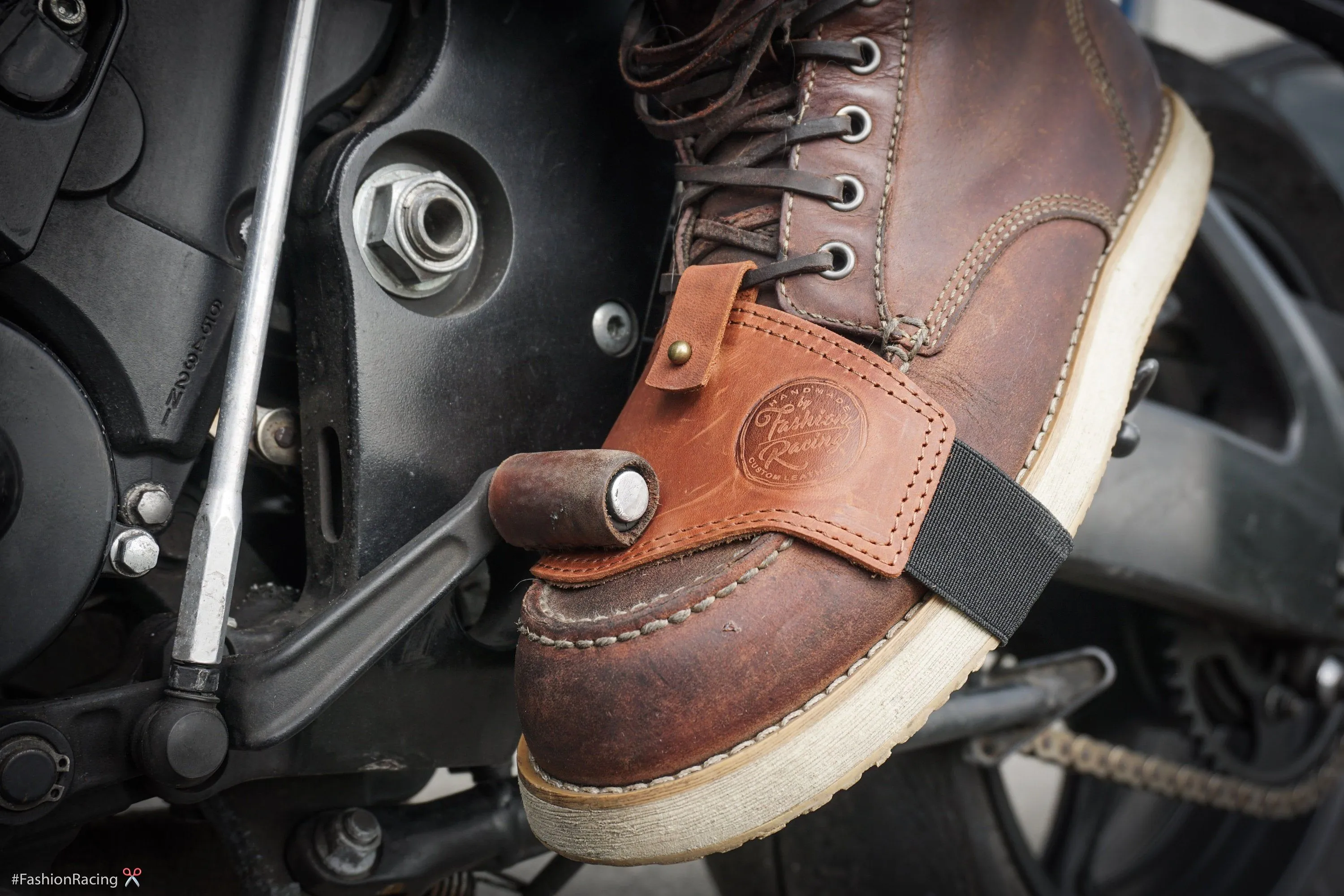 Motorcycle Shifter Boot Protector | Brown, Black Leather | Handcrafted