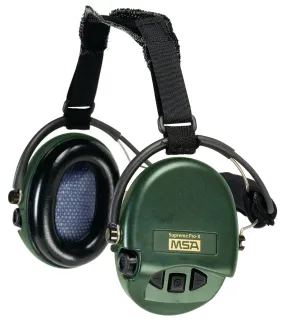 MSA Supreme Pro-X Earmuff With Black Neckband, Green Cup