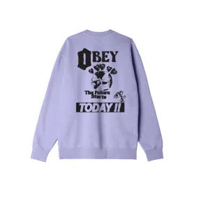 Obey men's crewneck sweatshirt The Future Starts Today Premium 112863577 lavender