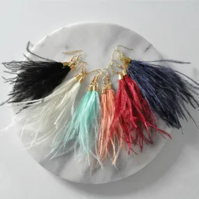 Ostrich Feather Earrings Discontinued Version - CLEARANCE