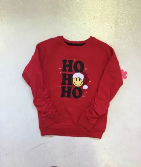 Paper Flower Smiley Santa hat Sweatshirt