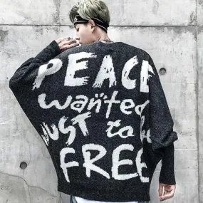 Peace Print Oversize Sweatshirt