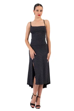 Polka Dot Fit & Flare Keyhole Back Midi Tango Dress