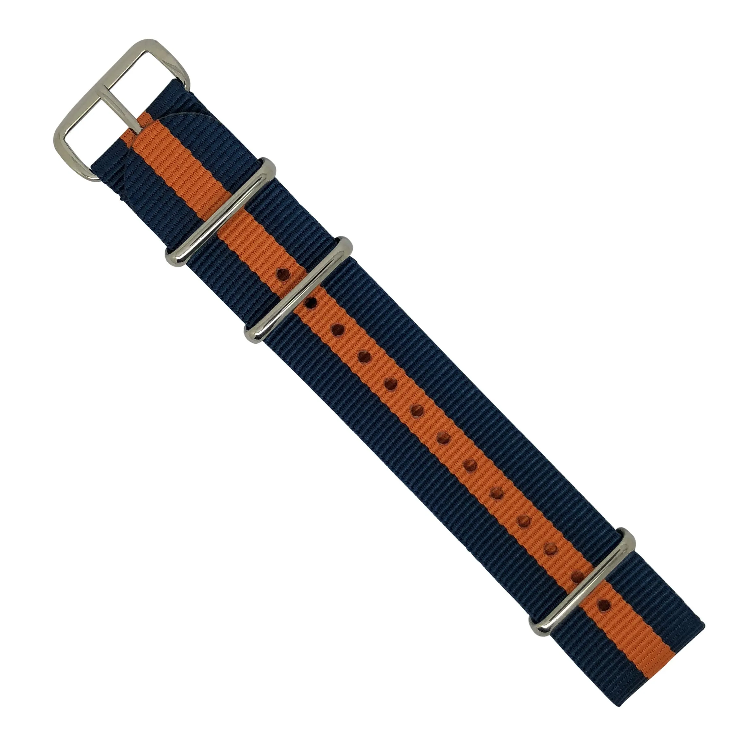 Premium Nato Strap in Navy Orange