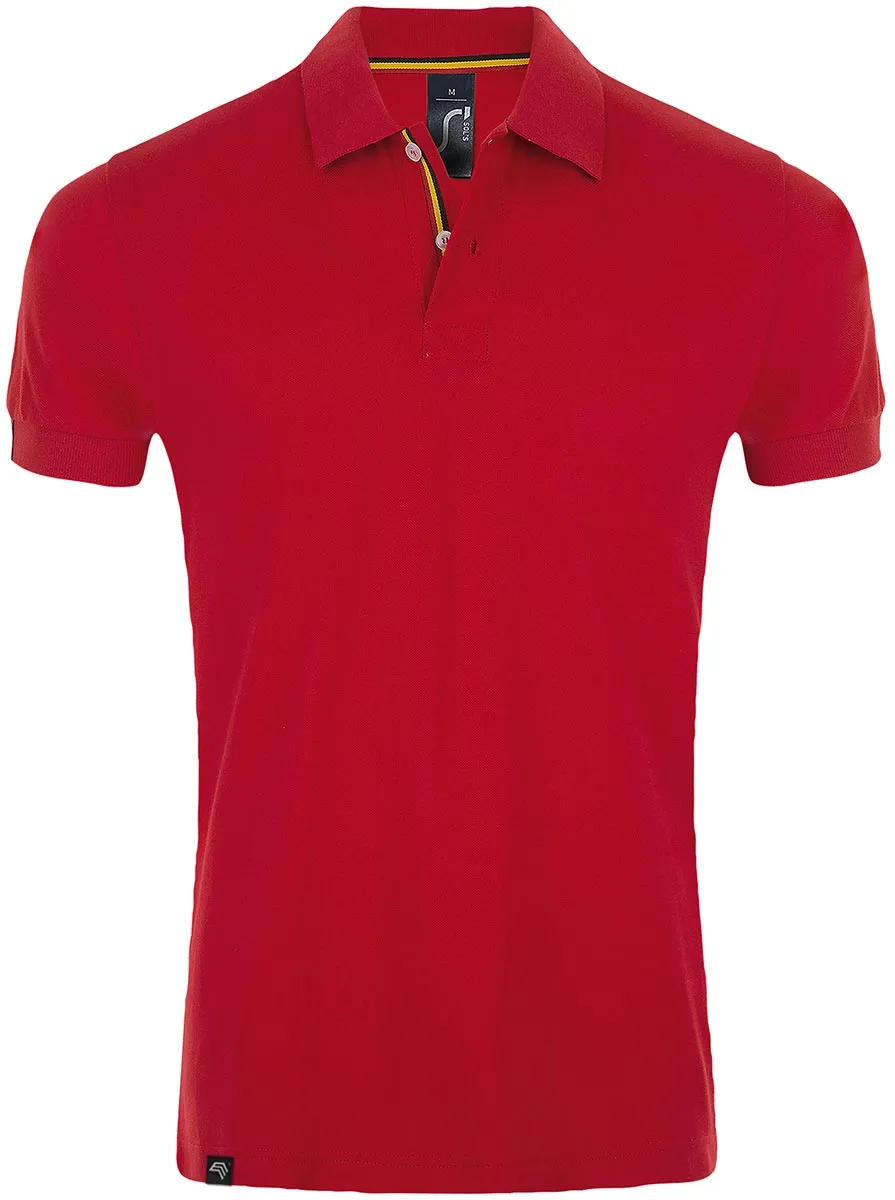 SLS 0576 ― Kontraststreifen Polo Shirt Patriot [S-2XL]