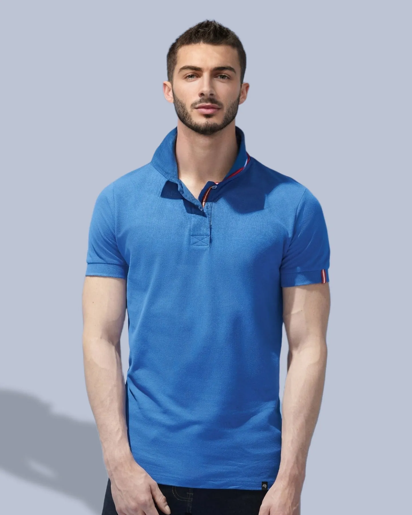 SLS 0576 ― Kontraststreifen Polo Shirt Patriot [S-2XL]