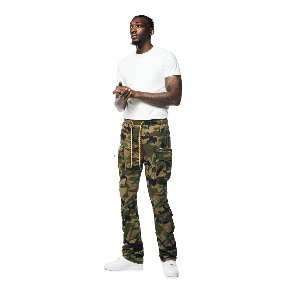 Stacked Windbreaker Utility Pants - Wood Camo