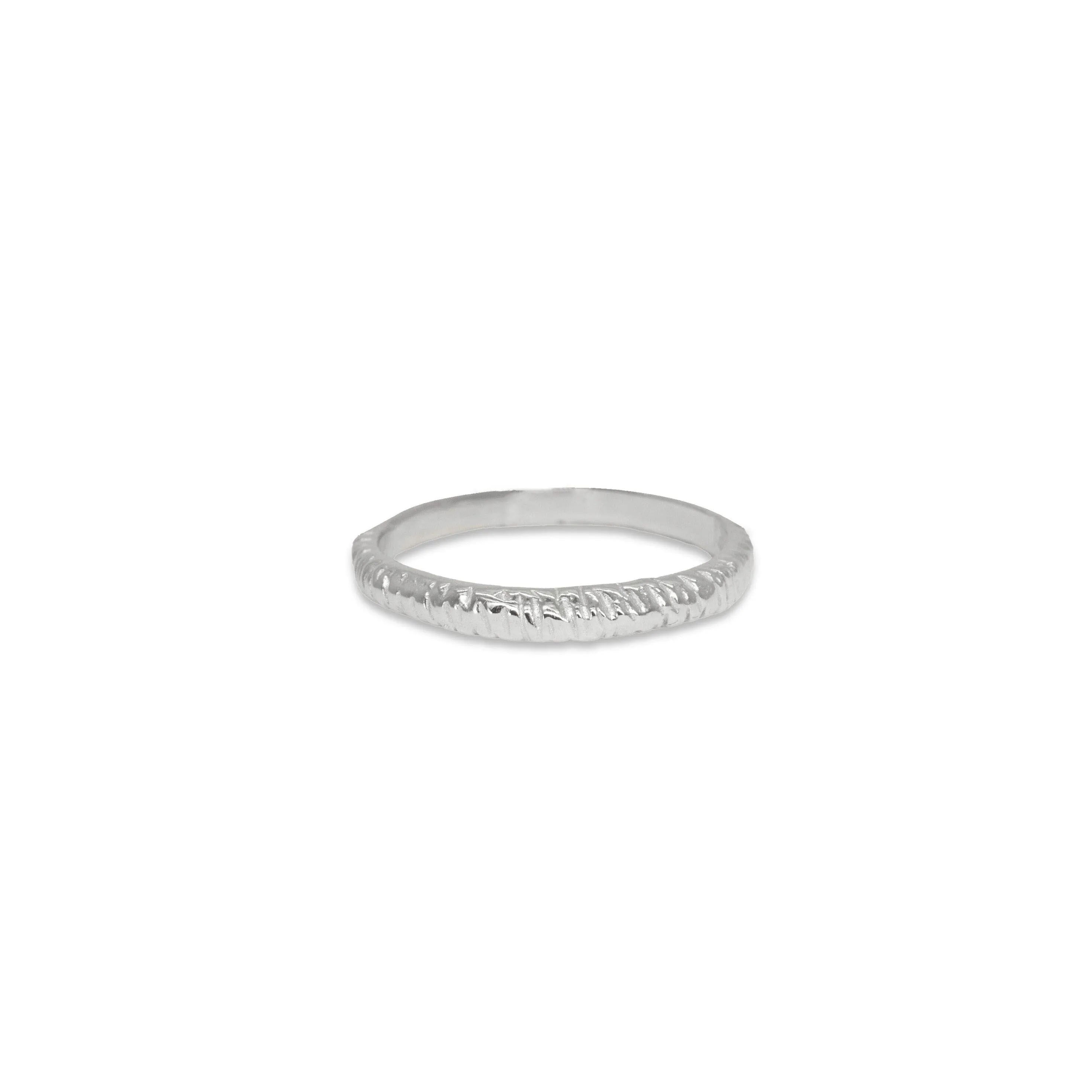 Sterling Silver Hatched Stacking Ring