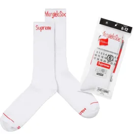 SUPREME MM6 MAISON MARGIELA HANES CREW SOCKS (1 PACK)-WHITE