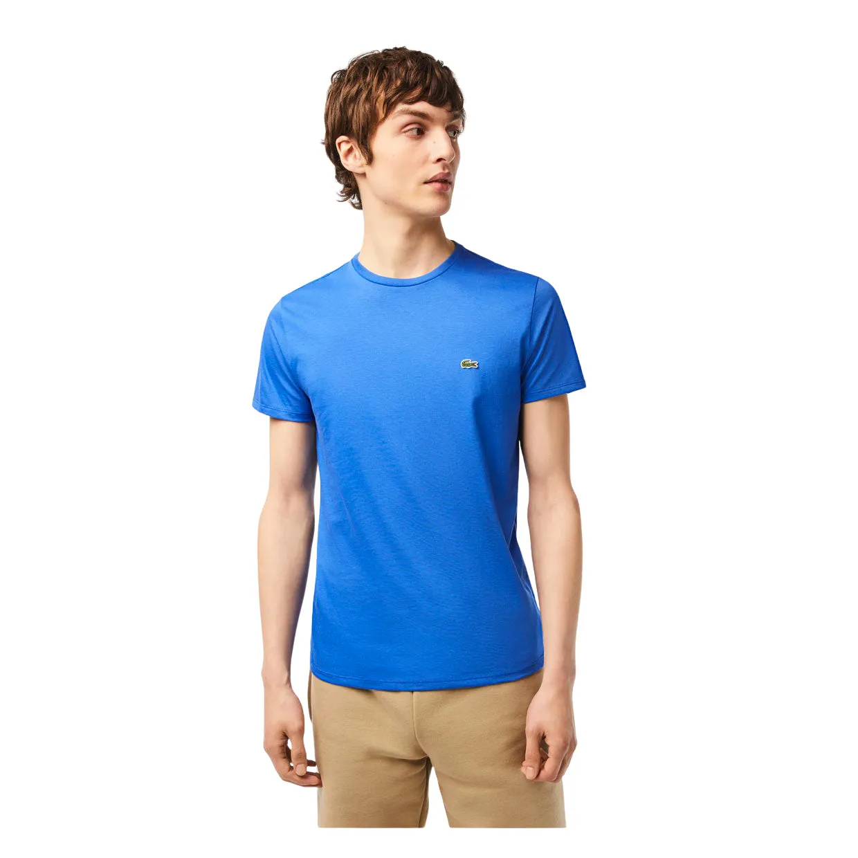 T-shirt Uomo Lacoste Girocollo Cotone Pima Blu (KXB)