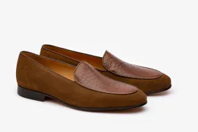 Twin Texture belgium loafer With Croc Embossed Apron