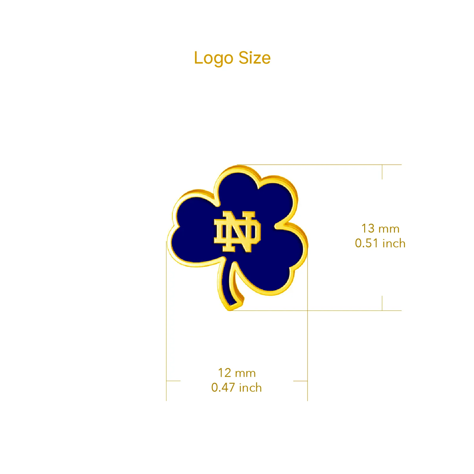 University of Notre Dame Shamrock Dangle Earrings - Gold Plated Enamel