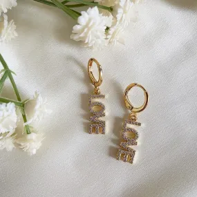 Wisteria London Love Huggie Hoop Earrings